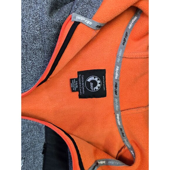 Ski-Doo Team Full-Zip Hoodie XL Mens Gray & Orange Warm Fleece - Picture 9 of 10